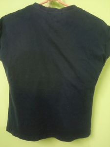 Navu Blue T Shirt With Meow Design