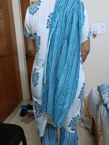 Blue Flower Print Suit