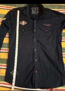 Vintage Style Navy Button-Down Shirt