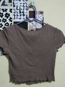 Cute Brown Crop Top from H&amp;M