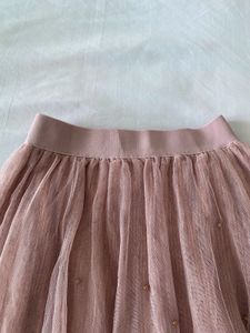 Blush Tulle Skirt with Pearls