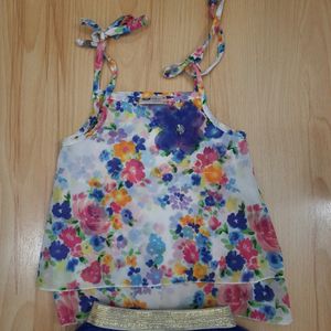 beautiful tutu skirt floral top birthday party dress for 2-4 yr old