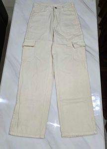Cream Cargo Pants