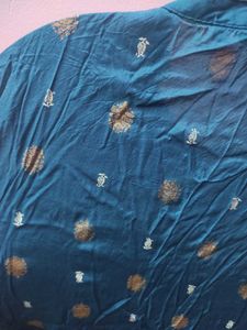 Xxl  Teal Printed A Line Kurta