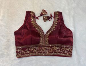 Maroon Embroidered Blouse