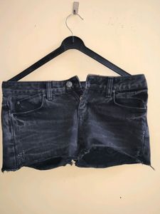 Denim Black Bum Shorts