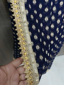 Elegant Navy Blue Dupatta