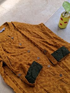 Mustard Embroidery Kurta