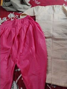 New pure cotton Embroidered Kurti pant set -M size