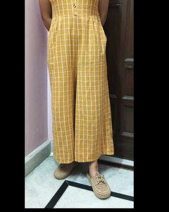 Yellow Plaid Jumpsuit