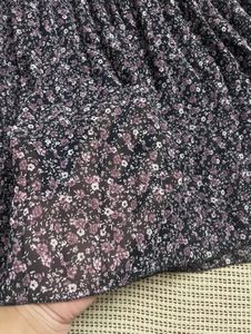 Floral Print Pleated Midi Skirt