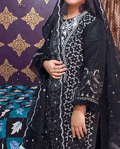 Black Cutwork Pakistani Dress