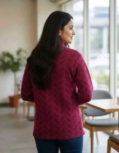 Stylish Pink Knit Cardigan