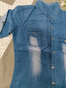 Blue denim shirt