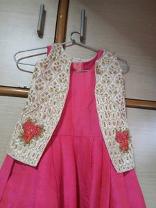 Pink Dress with Embroidered Jacket