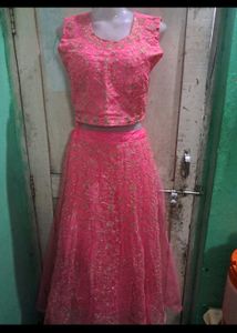 Pink Embroidered Lehenga Choli Set