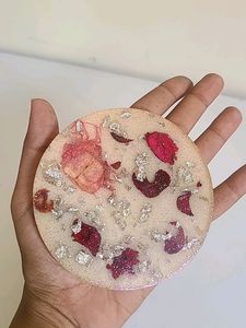 Resin Coaster With Rose Petals