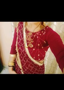 So Beautiful ❤️ Maroon Lahenga Saree
