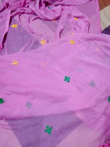 Stunning Pink Floral Embroidered Suit