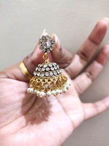 Awesome Quality Stone and pearl Jhumka's