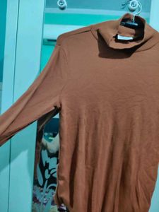 Rust Mock Neck Body Suit Top
