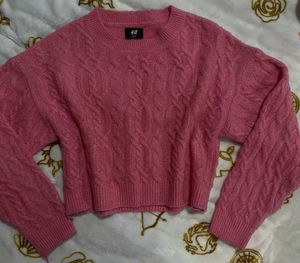 H&M Pink Cable Knit Sweater