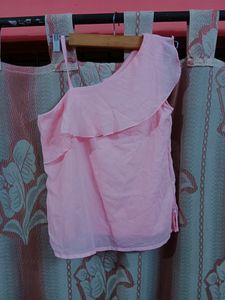Baby Pink One Shoulder Top
