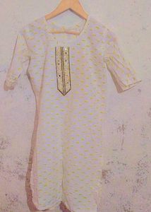 White & Yellow Kurti