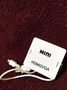 HDMI to VGA Cable Adapter White with 3.5 mm Audio