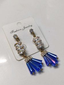 Royal Blue Crystal Drop Earrings