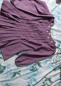 Purple Pleated Top