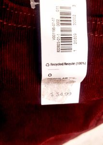 Burgundy Corduroy Pants OLD NAVY MID RISE