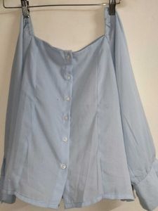 Light Blue Button-Down Top