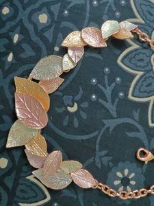 Mixed Metal Leaf Dangle Necklace
