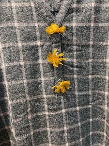 Warm Grey Plaid Kurta Set