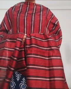 Red &amp; Black Striped Scarf