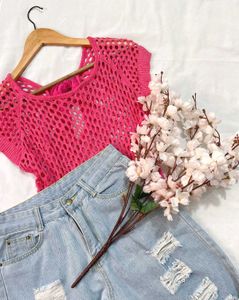 Pinterest Bow Pink Knit Top D
