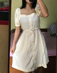 Cream Short Dress.