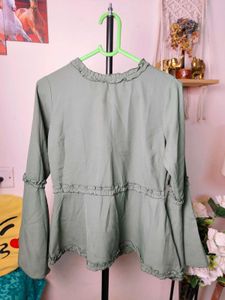 Ruffled Bell Sleeve Blouse