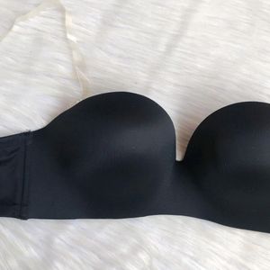 Black Balconette Push Up Bra Detachable Straps