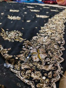 Aari Tari Work Expansive Black Saree 😍