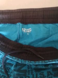 Blue Graphic Print Joggers