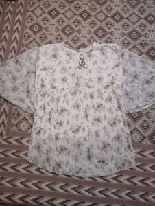 White Printed Top