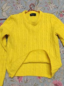 Imported Yellow Sweater Wool With Trendy Sleeve