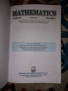 R D SHARMA Maths Class 12 2022-23 Book Volume 1-2