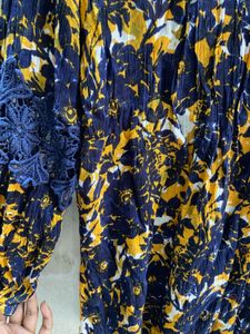 Boho Floral Printed Loose Mustard Yellow Blouse
