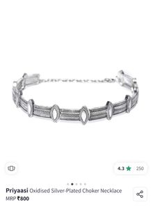 Oxidised Silver Plated Choker Necklace