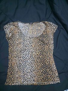 Animal Print Fitted Stretchable Top