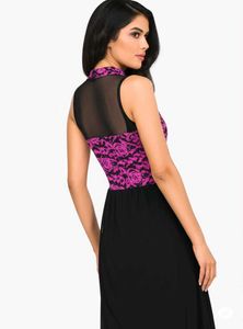 Pink &amp; Black Lace Dress/Midi