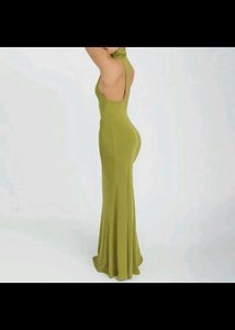 Newme Lime Green High Neck Maxi Dress